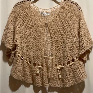 JOY JOY SWEATER VERY LOOSE WEAVE DEEP CREME SZ S/M